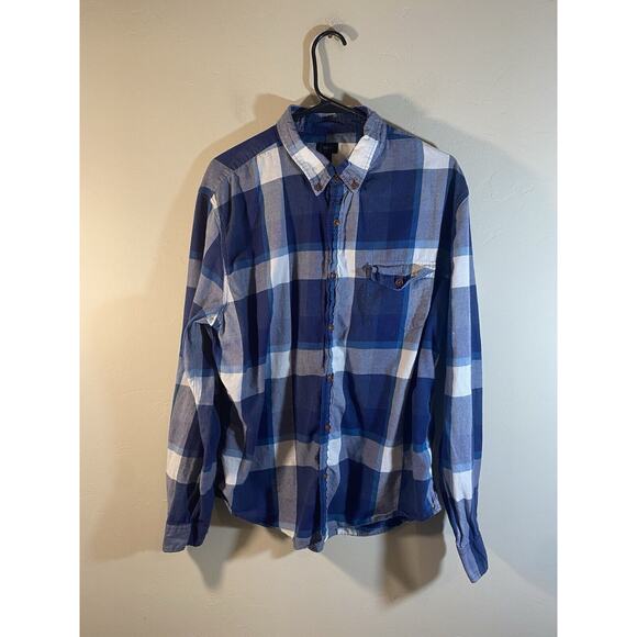 J.Crew Men’s Long Sleeve Casual Button Down Plaid Shirt - Extra Large Gray Blue - Picture 2 of 9